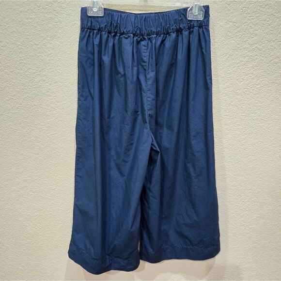 Madewell Womens S Navy Blue Wide Leg Mayfield Culotte Cropped Pants Pockets - Picture 4 of 11